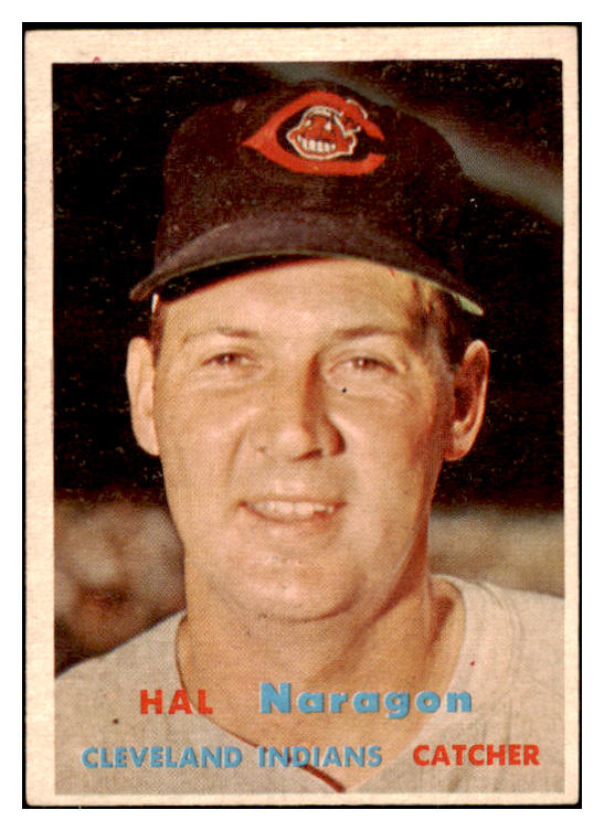 1957 Topps Baseball #347 Hal Naragon Indians EX 527642
