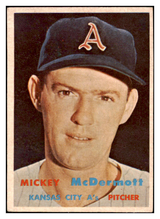 1957 Topps Baseball #318 Mickey McDermott A's EX 527647