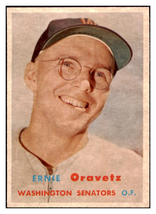 1957 Topps Baseball #179 Ernie Oravetz Senators EX-MT 527658