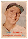 1957 Topps Baseball #179 Ernie Oravetz Senators EX-MT 527658