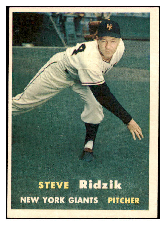 1957 Topps Baseball #123 Steve Ridzik Giants EX-MT 527663