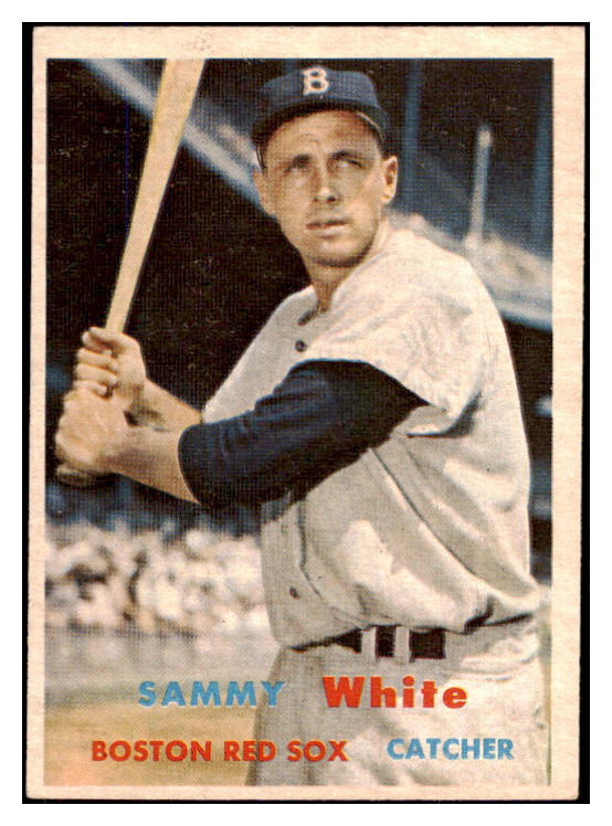 1957 Topps Baseball #163 Sammy White Red Sox EX-MT 527670
