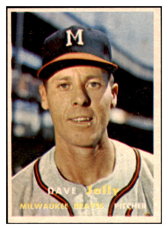 1957 Topps Baseball #389 Dave Jolly Braves EX-MT 527678