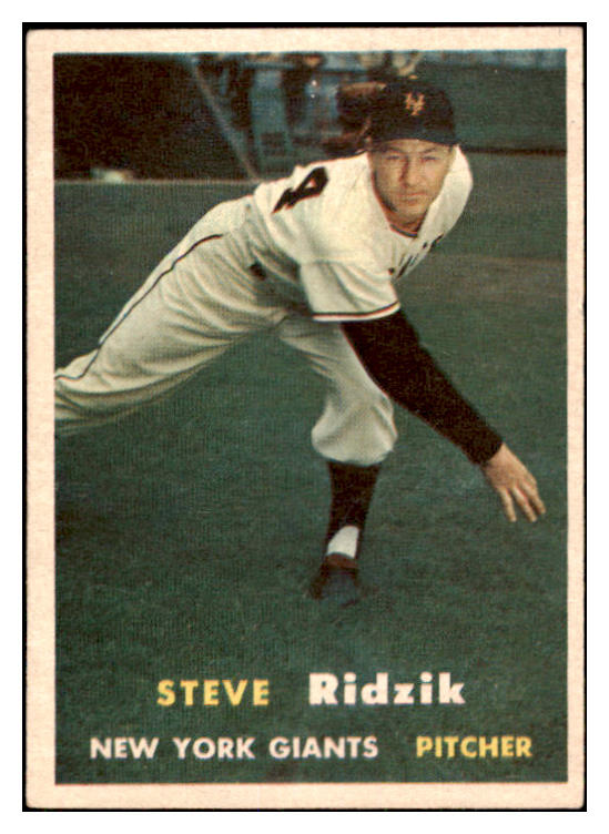1957 Topps Baseball #123 Steve Ridzik Giants EX-MT 527687