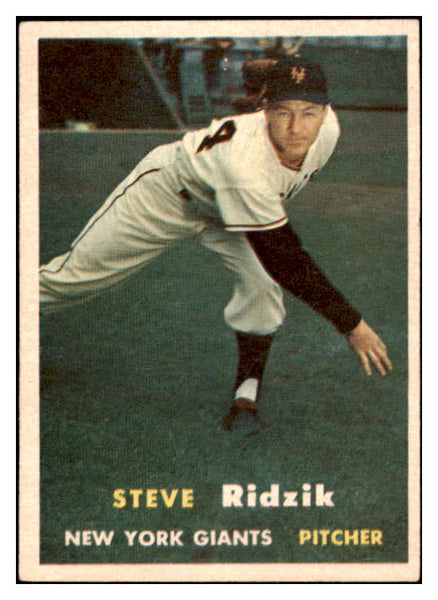 1957 Topps Baseball #123 Steve Ridzik Giants EX-MT 527687