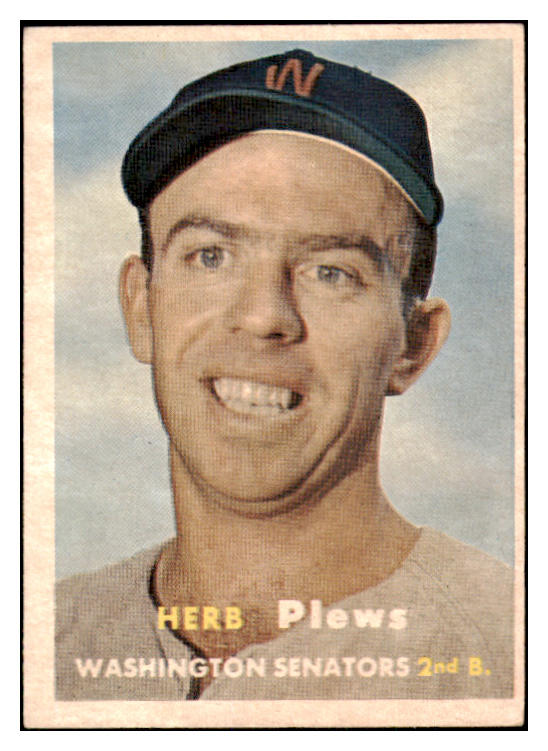 1957 Topps Baseball #169 Herb Plews Senators EX-MT 527694