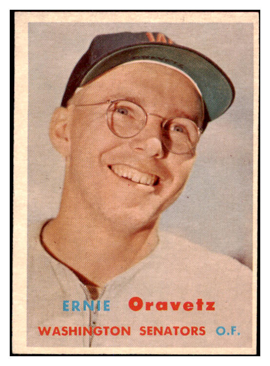 1957 Topps Baseball #179 Ernie Oravetz Senators EX-MT 527697