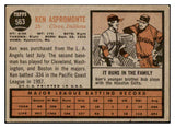 1962 Topps Baseball #563 Ken Aspromonte Indians VG-EX 527703