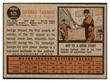 1962 Topps Baseball #525 George Thomas Angels VG-EX 527708