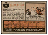 1962 Topps Baseball #551 Harry Bright Senators VG-EX 527718