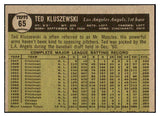 1961 Topps Baseball #065 Ted Kluszewski Angels EX 527742