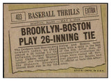 1961 Topps Baseball #403 Brooklyn Boston EX 527744
