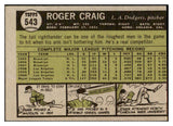 1961 Topps Baseball #543 Roger Craig Dodgers VG-EX 527762