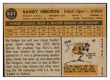 1960 Topps Baseball #531 Sandy Amoros Tigers EX 527793
