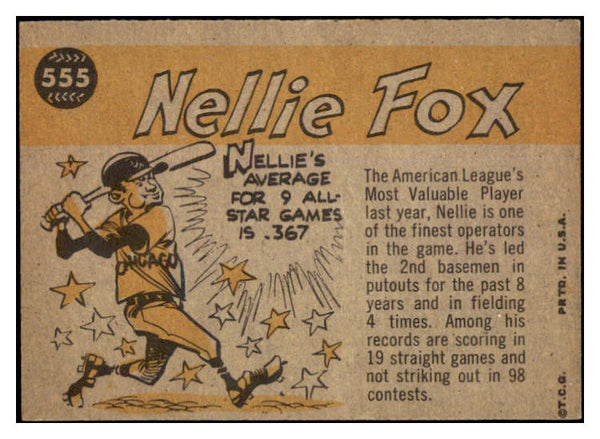1960 Topps Baseball #555 Nellie Fox A.S. White Sox EX 527796