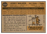 1960 Topps Baseball #540 Jerry Walker Orioles EX 527815