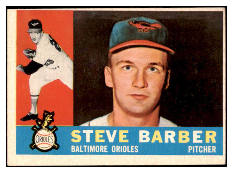 1960 Topps Baseball #514 Steve Barber Orioles EX 527817
