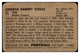1952 Bowman Large Football #011 Barney Poole Texans PR-FR 527868