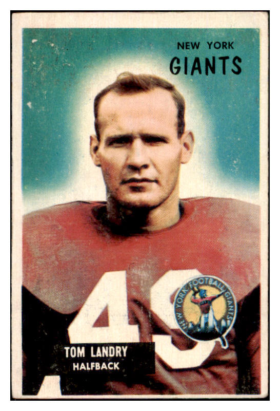 1955 Bowman Football #152 Tom Landry Giants VG-EX 527875