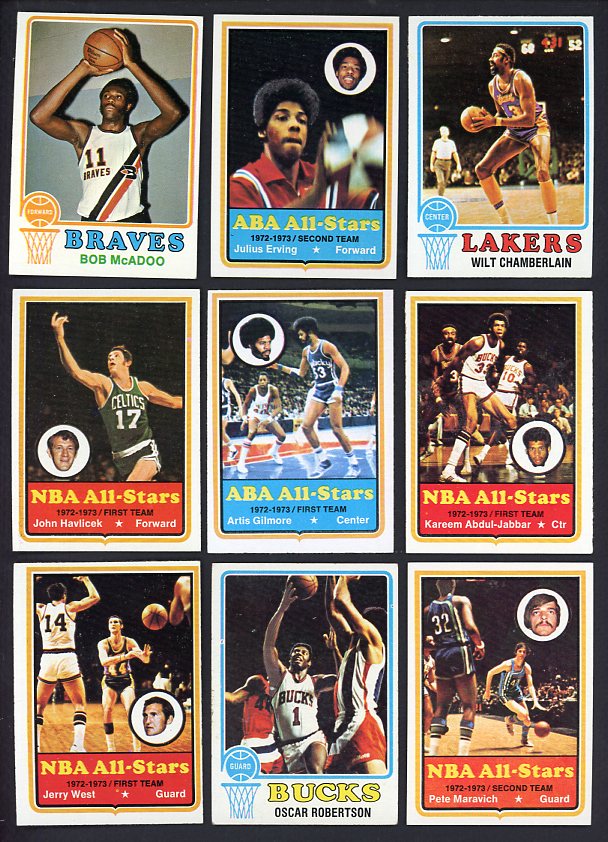 1973 Topps Basketball Complete Set EX-MT/NR-MT Erving Jabbar 527943