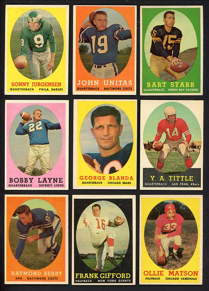 1958 Topps Football Near Set (-J. Brown) EX-MT Unitas Starr 527972