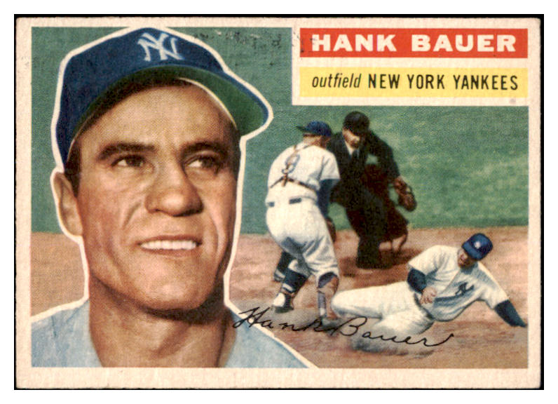 1956 Topps Baseball #177 Hank Bauer Yankees EX-MT Gray 527998