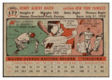1956 Topps Baseball #177 Hank Bauer Yankees EX-MT Gray 527998