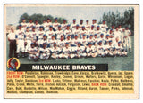 1956 Topps Baseball #095 Milwaukee Braves Team EX+/EX-MT White 528002