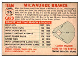 1956 Topps Baseball #095 Milwaukee Braves Team EX+/EX-MT White 528002