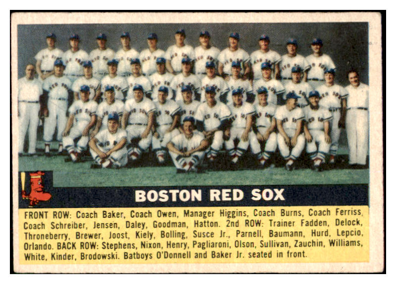 1956 Topps Baseball #111 Boston Red Sox Team EX+/EX-MT Gray 528003