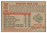 1956 Topps Baseball #111 Boston Red Sox Team EX+/EX-MT Gray 528003