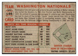 1956 Topps Baseball #146 Washington Senators Team EX-MT Gray 528009
