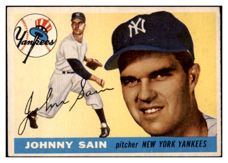 1955 Topps Baseball #193 Johnny Sain Yankees EX-MT 528033