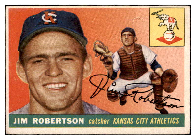 1955 Topps Baseball #177 Jim Robertson A's VG-EX 528041