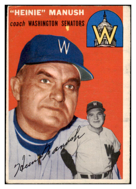 1954 Topps Baseball #187 Heinie Manush Senators VG-EX 528061