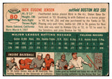1954 Topps Baseball #080 Jackie Jensen Red Sox VG-EX 528063