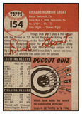 1953 Topps Baseball #154 Dick Groat Pirates EX 528070