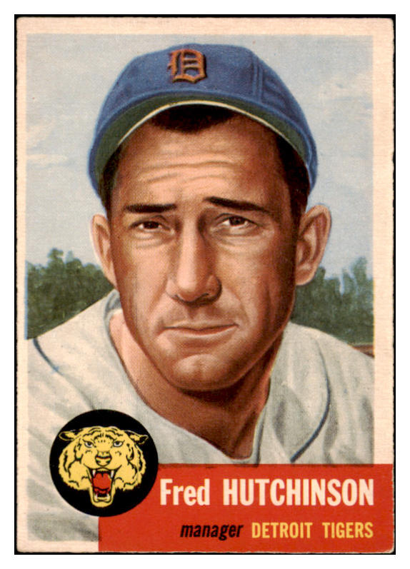 1953 Topps Baseball #072 Fred Hutchinson Tigers EX-MT 528079
