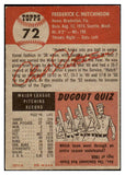 1953 Topps Baseball #072 Fred Hutchinson Tigers EX-MT 528079