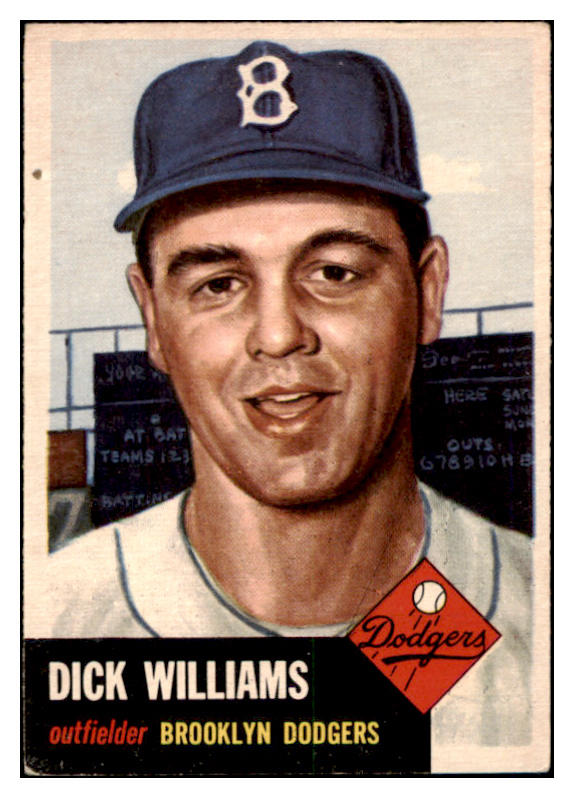 1953 Topps Baseball #125 Dick Williams Dodgers VG-EX 528082