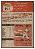 1953 Topps Baseball #125 Dick Williams Dodgers VG-EX 528082