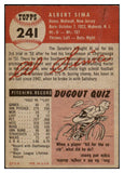 1953 Topps Baseball #241 Al Sima Senators VG-EX 528093