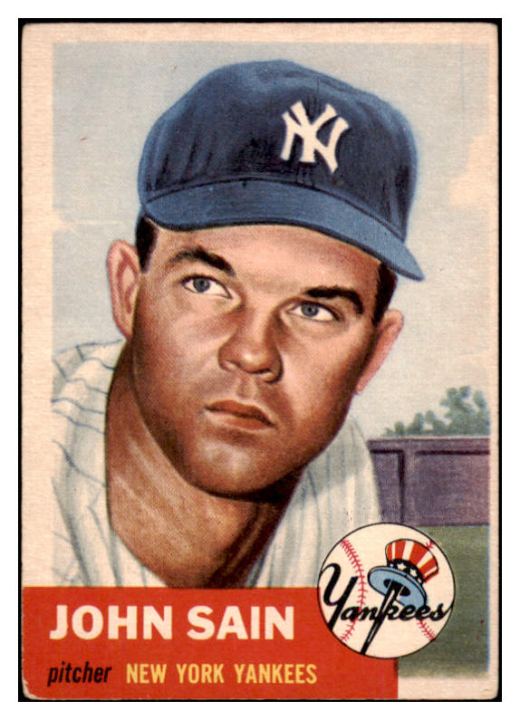 1953 Topps Baseball #119 Johnny Sain Yankees VG-EX 528102