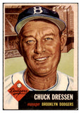1953 Topps Baseball #050 Chuck Dressen Dodgers VG-EX 528103