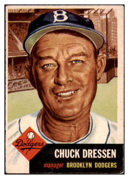 1953 Topps Baseball #050 Chuck Dressen Dodgers VG-EX 528103