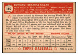 1952 Topps Baseball #165 Eddie Kazak Cardinals VG-EX 528119