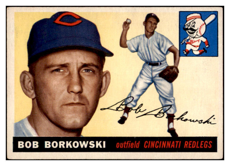 1955 Topps Baseball #074 Bob Borkowski Reds EX-MT 528133
