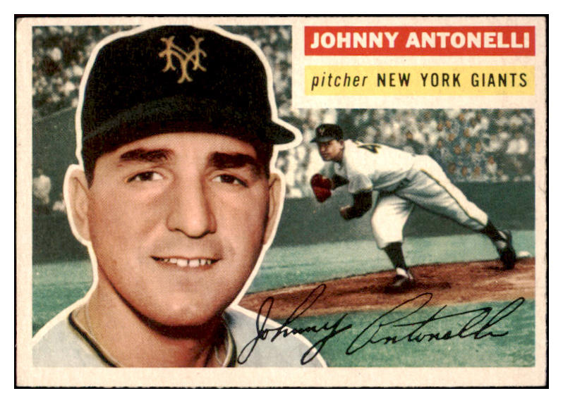 1956 Topps Baseball #138 Johnny Antonelli Giants EX-MT Gray 528207