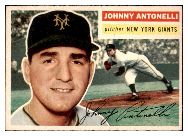 1956 Topps Baseball #138 Johnny Antonelli Giants EX-MT Gray 528208