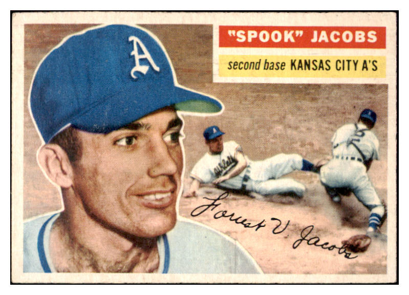 1956 Topps Baseball #151 Spook Jacobs A's EX-MT Gray 528212